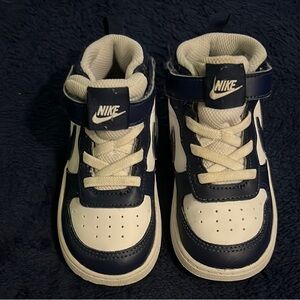 Nike Blue and White High-Top Sneakers Classic Design
